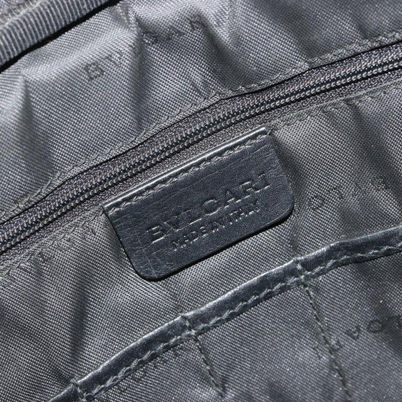 BVLGARI Business Bag PVC Gray Silver Auth bs36291
