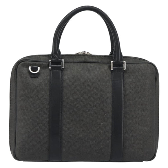 BVLGARI Business Bag PVC Gray Silver Auth bs36291