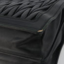 Miu Miu Matelasse Hand Bag Leather Black Gold Auth bs36292-15