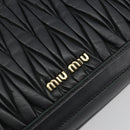 Miu Miu Matelasse Hand Bag Leather Black Gold Auth bs36292-17