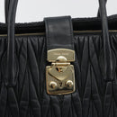 Miu Miu Matelasse Hand Bag Leather Black Gold Auth bs36292-18
