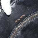 Miu Miu Matelasse Hand Bag Leather Black Gold Auth bs36292-19