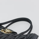 Miu Miu Matelasse Hand Bag Leather Black Gold Auth bs36292-8