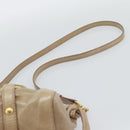 Miu Miu Hand Bag Leather 2way Beige Gold Auth bs36293V-14