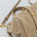Miu Miu Hand Bag Leather 2way Beige Gold Auth bs36293V-16