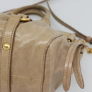 Miu Miu Hand Bag Leather 2way Beige Gold Auth bs36293V-17