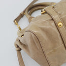 Miu Miu Hand Bag Leather 2way Beige Gold Auth bs36293V-18