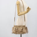 Miu Miu Hand Bag Leather 2way Beige Gold Auth bs36293V-23