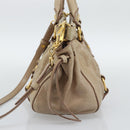 Miu Miu Hand Bag Leather 2way Beige Gold Auth bs36293V-4