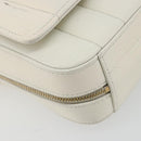 SAINT LAURENT Shoulder Bag Leather White Gold Auth bs36294-14