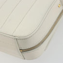SAINT LAURENT Shoulder Bag Leather White Gold Auth bs36294-15