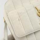 SAINT LAURENT Shoulder Bag Leather White Gold Auth bs36294-10