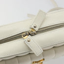 SAINT LAURENT Shoulder Bag Leather White Gold Auth bs36294-18