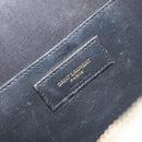 SAINT LAURENT Shoulder Bag Leather White Gold Auth bs36294-19
