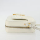 SAINT LAURENT Shoulder Bag Leather White Gold Auth bs36294-3