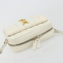 SAINT LAURENT Shoulder Bag Leather White Gold Auth bs36294-6