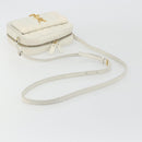 SAINT LAURENT Shoulder Bag Leather White Gold Auth bs36294-7