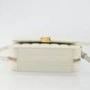 SAINT LAURENT Shoulder Bag Leather White Gold Auth bs36294-5