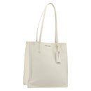 Miu Miu Tote Bag Leather White Silver Auth bs36295A-1