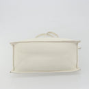 Miu Miu Tote Bag Leather White Silver Auth bs36295A-10