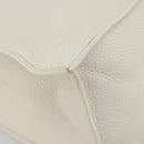 Miu Miu Tote Bag Leather White Silver Auth bs36295A-12