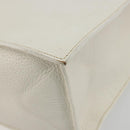 Miu Miu Tote Bag Leather White Silver Auth bs36295A-13