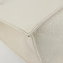 Miu Miu Tote Bag Leather White Silver Auth bs36295A-14