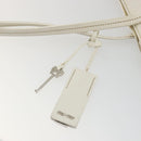 Miu Miu Tote Bag Leather White Silver Auth bs36295A-15