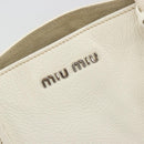 Miu Miu Tote Bag Leather White Silver Auth bs36295A-16