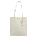 Miu Miu Tote Bag Leather White Silver Auth bs36295A-2