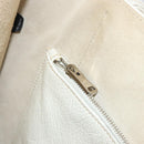 Miu Miu Tote Bag Leather White Silver Auth bs36295A-21