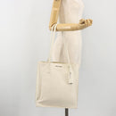 Miu Miu Tote Bag Leather White Silver Auth bs36295A-24