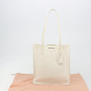 Miu Miu Tote Bag Leather White Silver Auth bs36295A-25