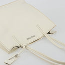 Miu Miu Tote Bag Leather White Silver Auth bs36295A-6