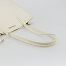 Miu Miu Tote Bag Leather White Silver Auth bs36295A-7