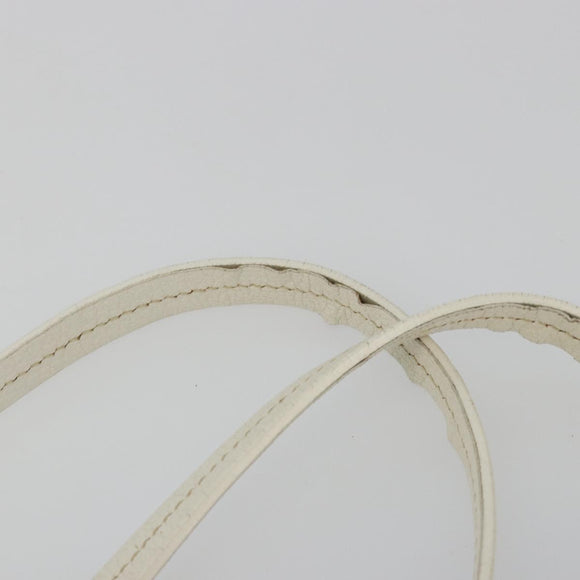 Miu Miu Tote Bag Leather White Silver Auth bs36295A