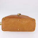 Chloe Hand Bag Leather Beige Gold Silver Auth bs36296A-6