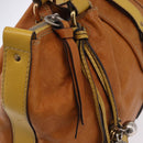 Chloe Hand Bag Leather Beige Gold Silver Auth bs36296A-18