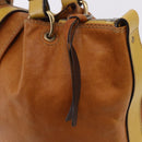 Chloe Hand Bag Leather Beige Gold Silver Auth bs36296A-19
