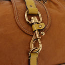 Chloe Hand Bag Leather Beige Gold Silver Auth bs36296A-21