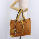 Chloe Hand Bag Leather Beige Gold Silver Auth bs36296A-26