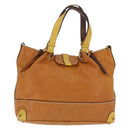 Chloe Hand Bag Leather Beige Gold Silver Auth bs36296A-2