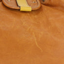 Chloe Hand Bag Leather Beige Gold Silver Auth bs36296A-3