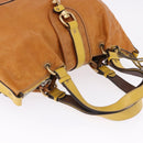 Chloe Hand Bag Leather Beige Gold Silver Auth bs36296A-7