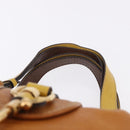 Chloe Hand Bag Leather Beige Gold Silver Auth bs36296A-14