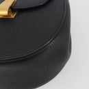BOTTEGA VENETA Shoulder Bag Leather Black Gold Auth bs36297V-9
