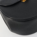 BOTTEGA VENETA Shoulder Bag Leather Black Gold Auth bs36297V-14