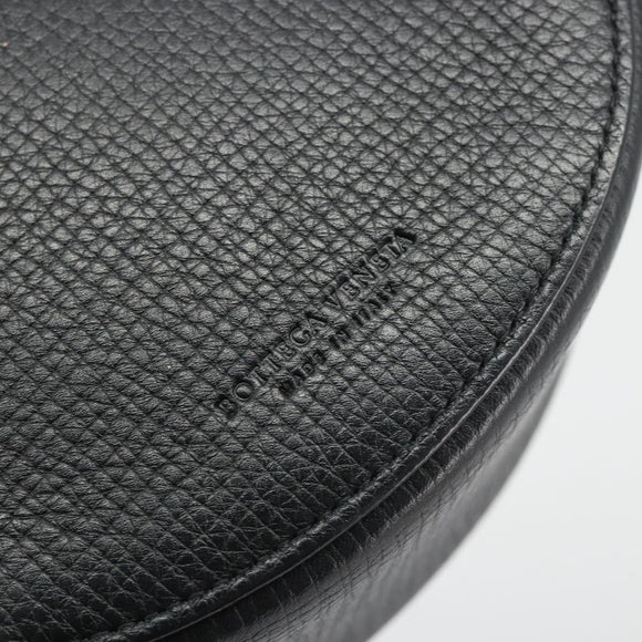 BOTTEGA VENETA Shoulder Bag Leather Black Gold Auth bs36297V