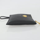 VERSACE Clutch Bag Leather Black Gold Auth bs36298A-3