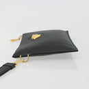 VERSACE Clutch Bag Leather Black Gold Auth bs36298A-4